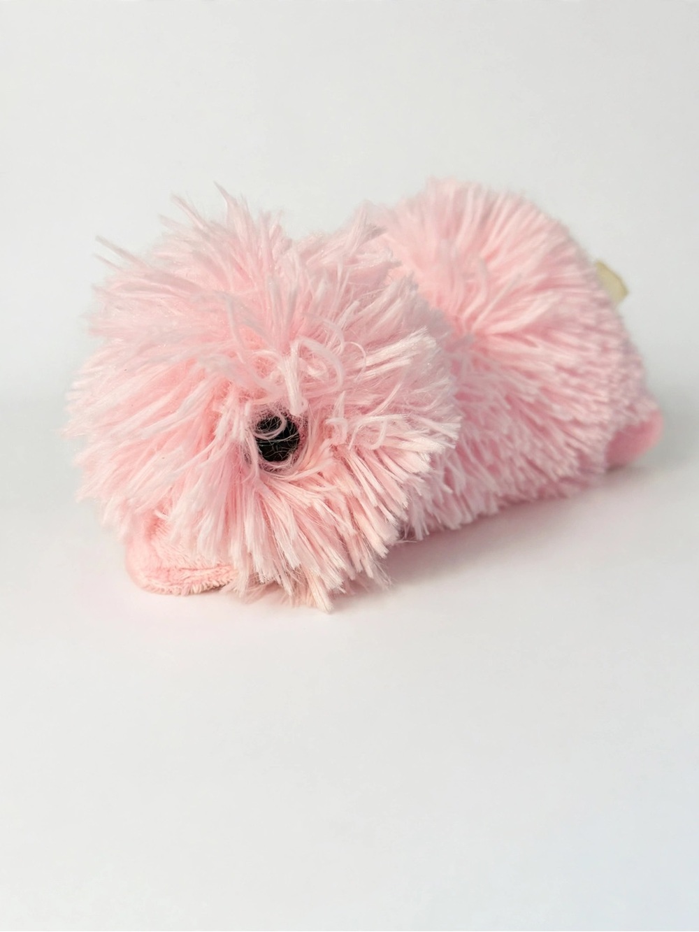 Dan Dee Pink Shaggy Plush - Long Hair Goose Gosling Sparkle Glitter Eyes - 7"